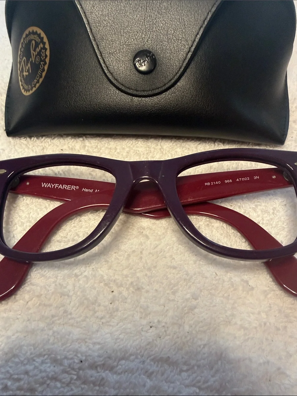 Ray-Ban RB2140 47-22 Wayfarer Purple/Crimson Sunglasses Frames w/case